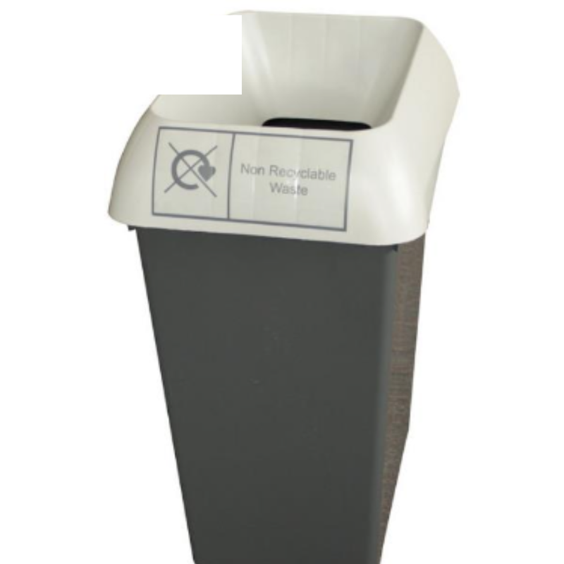 50L Recycling Bin with Light Grey Lid & Non Recycling Logo x Case of 1 - London Grocery