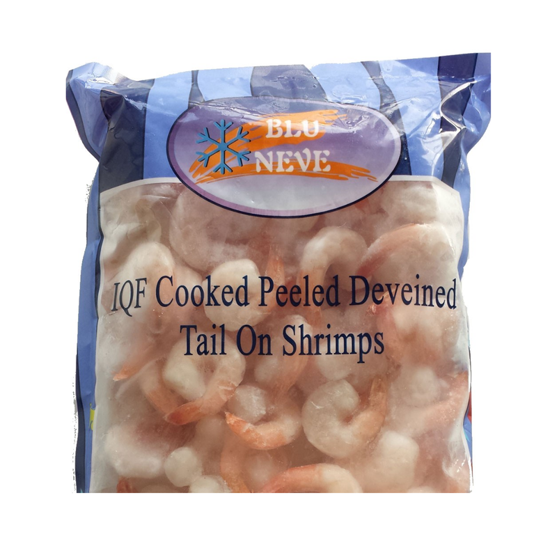 Blu Neve IQF Cooked Peeled Deveined Tail on Shrimps 450gr-London Grocery