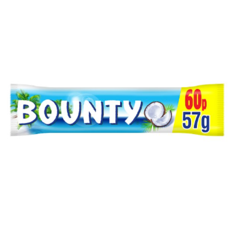 Bounty Coconut Milk Chocolate Bar 57g x Case of 24 - London Grocery