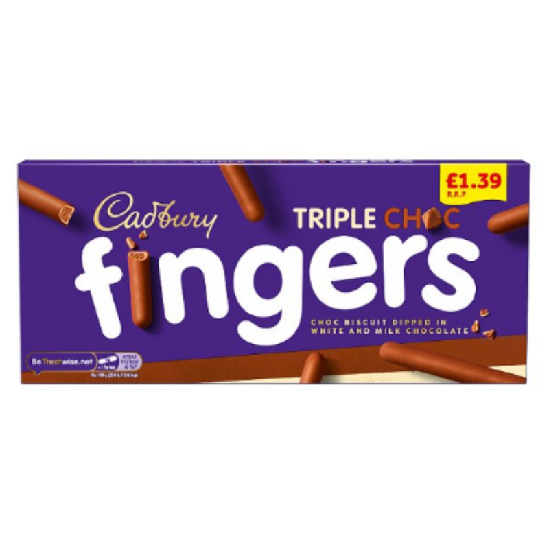 Cadbury Triple Choc Fingers Chocolate Biscuits 110g x Case of 12 - London Grocery