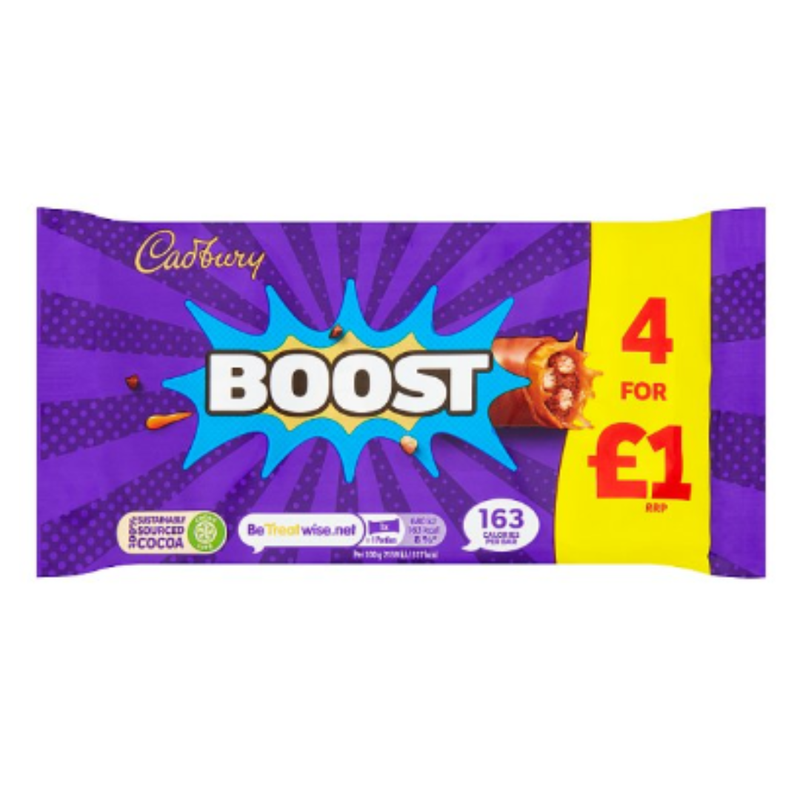 Cadbury Boost Chocolate Bar 4 Pack 126g x Case of 9 - London Grocery