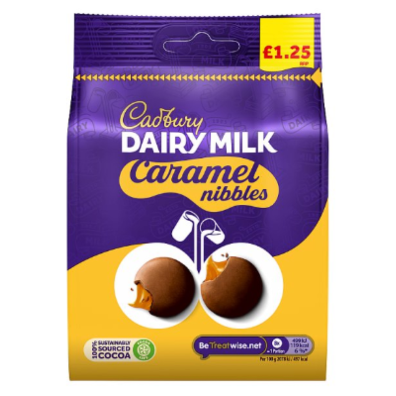 Cadbury Dairy Milk Caramel Nibbles Bag 95g x Case of 10 - London Grocery