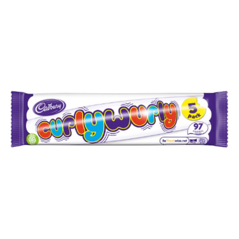 Cadbury Curly Wurly Chocolate Bar 5 Pack 107.5g x Case of 28 - London Grocery