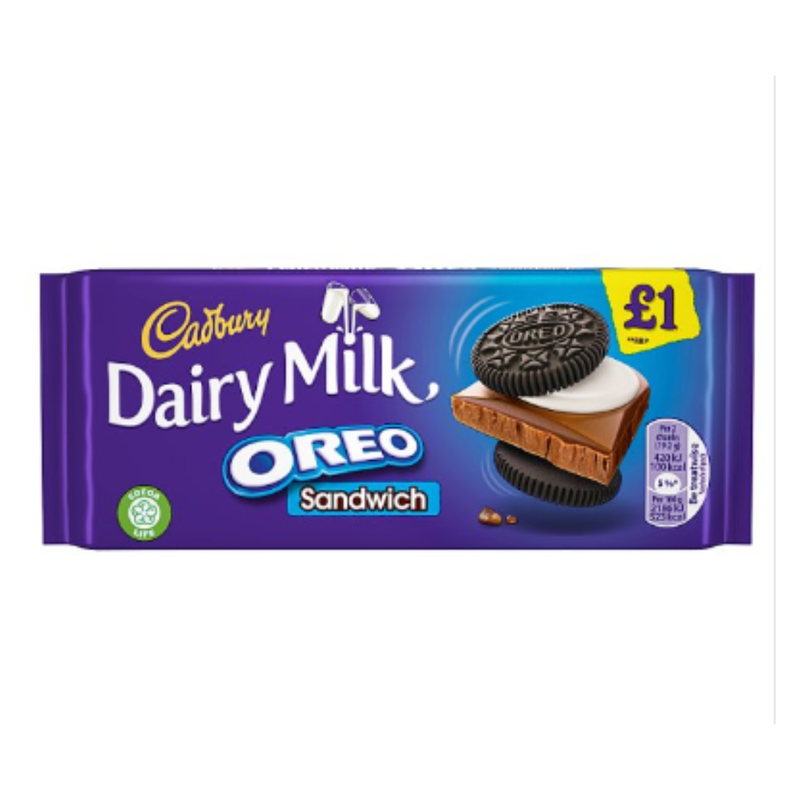 Cadbury Dairy Milk Chocolate Oreo Sandwich 96g x Case of 15 - London Grocery