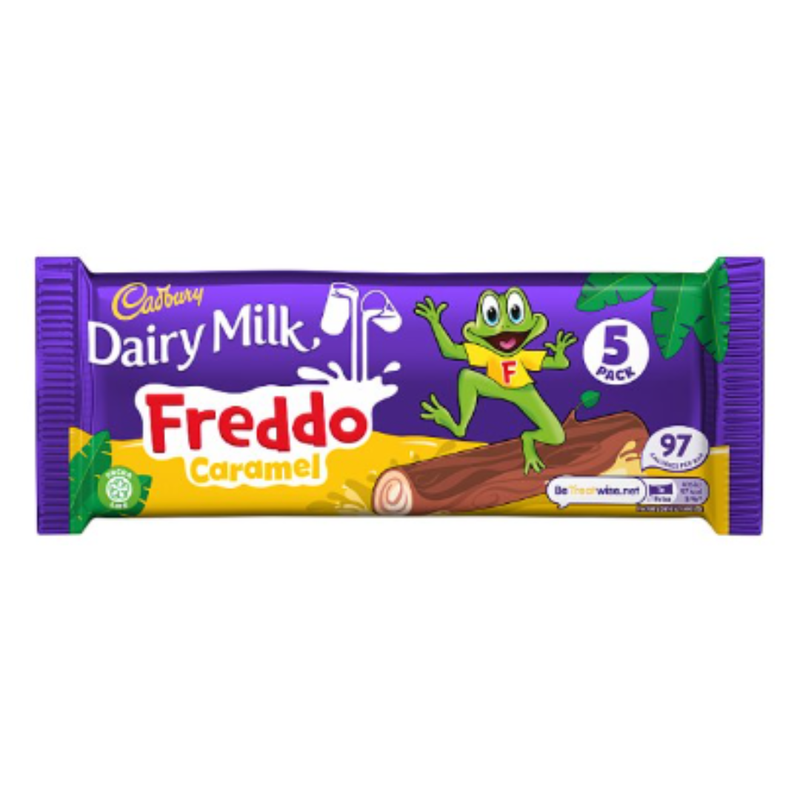 Cadbury Dairy Milk Freddo Caramel Chocolate Bar 5 Pack 97.5g x Case of 30 - London Grocery