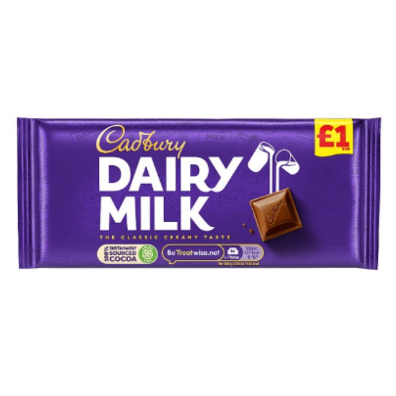 Cadbury Dairy Milk Chocolate Bar 95g x Case of 22 - London Grocery