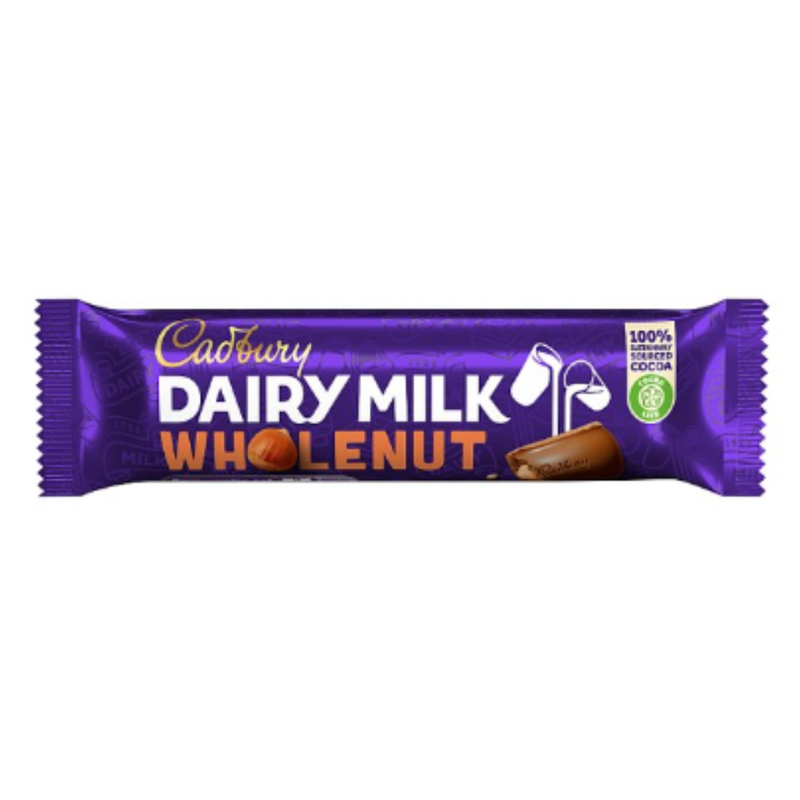 Cadbury Dairy Milk Whole Nut Chocolate Bar 45g x Case of 48 - London Grocery
