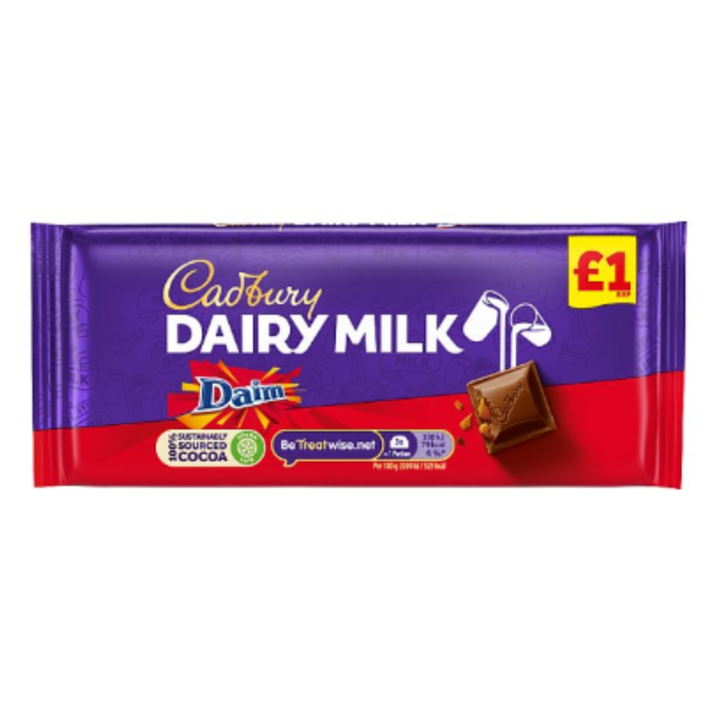 Cadbury Dairy Milk with Daim Chocolate Bar 120g x Case of 18 - London Grocery