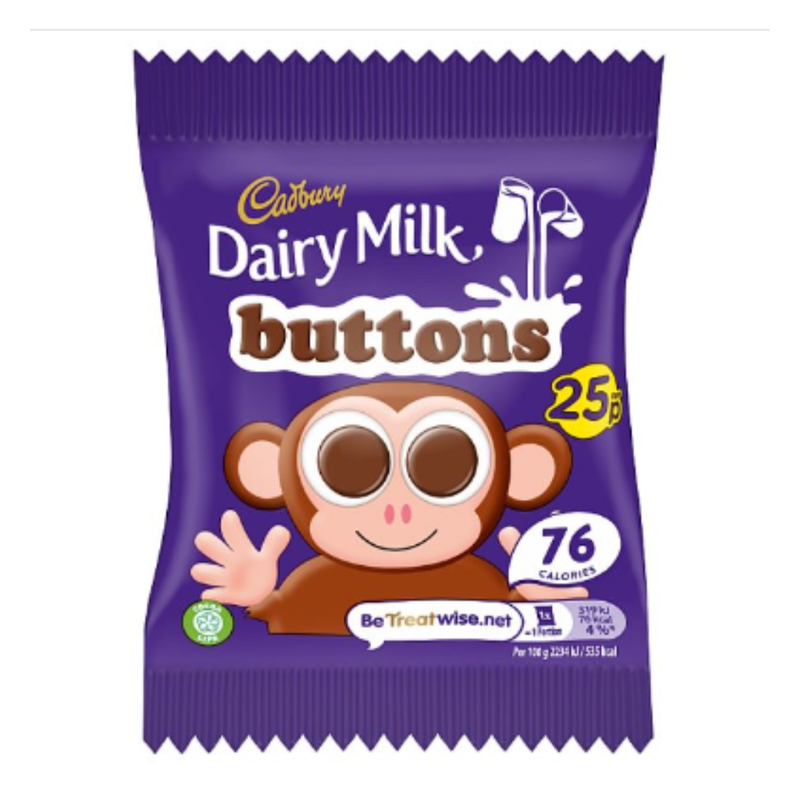 Cadbury Dairy Milk Buttons Chocolate Bag 14.4g x Case of 60 - London Grocery