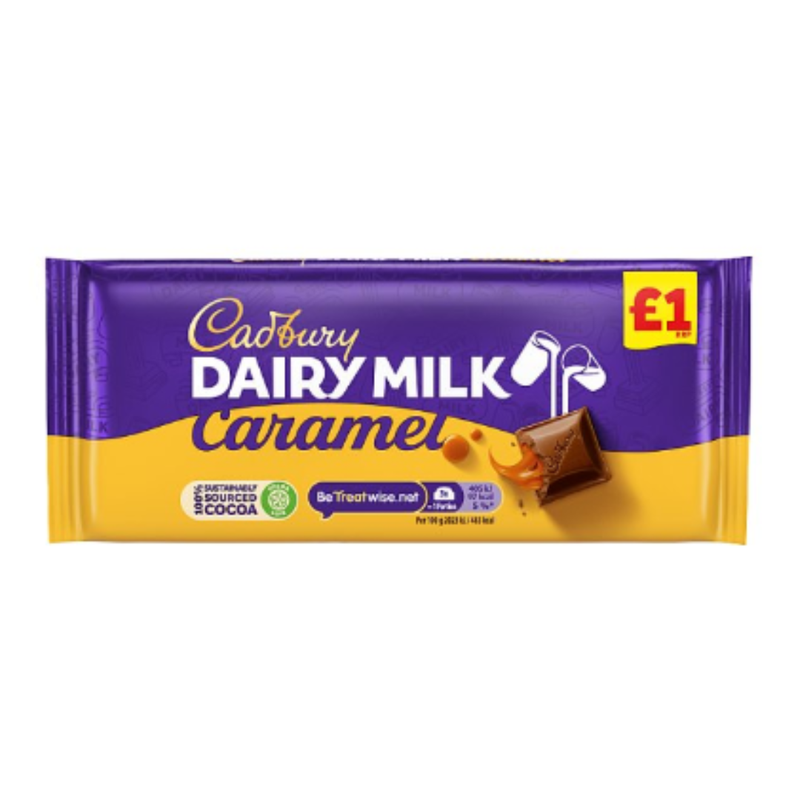 Cadbury Dairy Milk Caramel Chocolate Bar 120g x Case of 16 - London Grocery