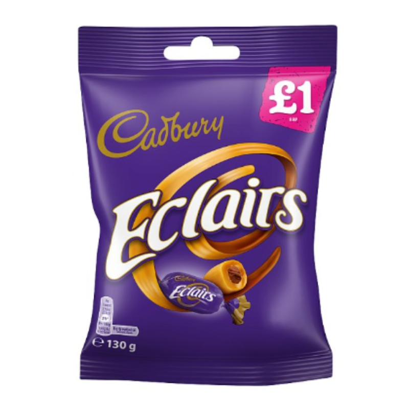 Cadbury Eclairs Classic Chocolate Bag 130g x Case of 12 - London Grocery