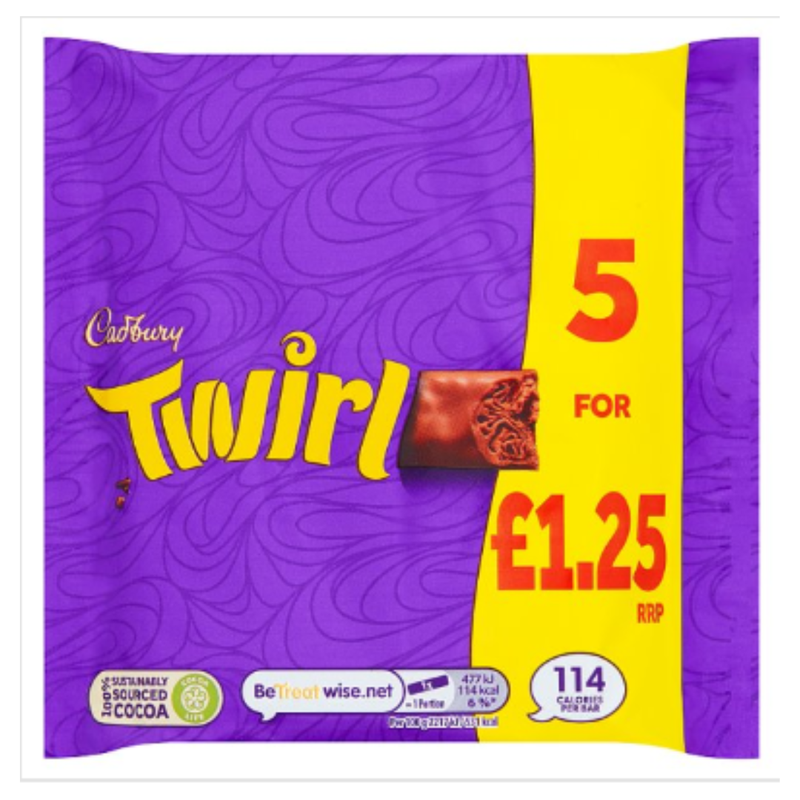 Cadbury Twirl 5 x 21.5g (107.5g) x Case of 20 - London Grocery