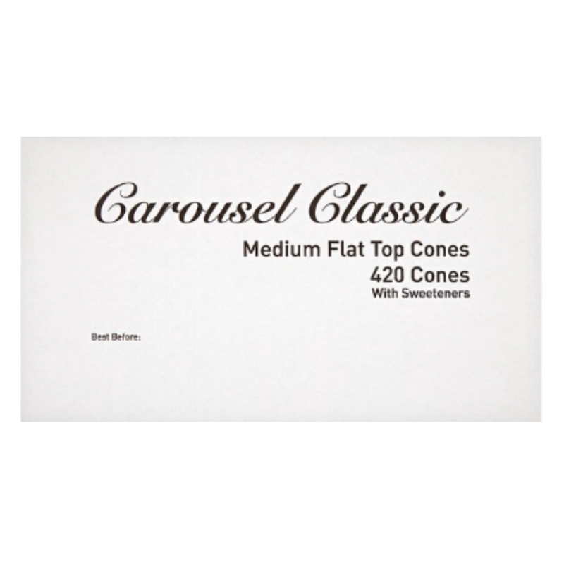 Carousel Classic 420 Medium Flat Top Cones x Case of 1 - London Grocery
