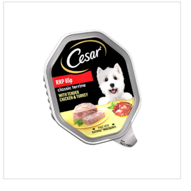 Cesar Classics Terrine Dog Food Tray Chicken & Turkey in Loaf 150g x Case of 14 - London Grocery