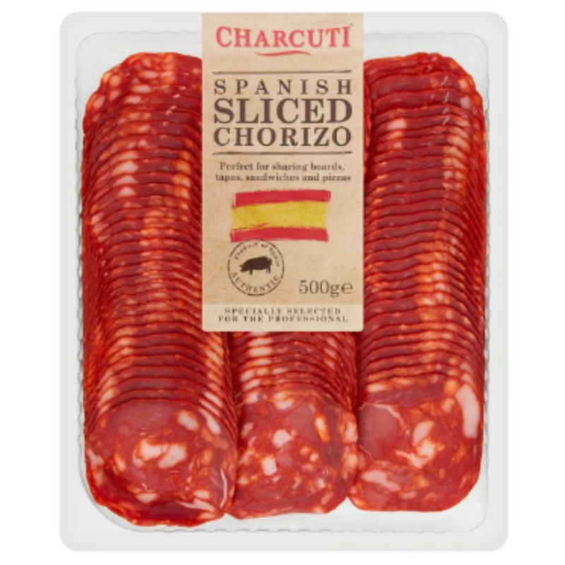 Charcuti Spanish Sliced Chorizo 500g x 8 - London Grocery