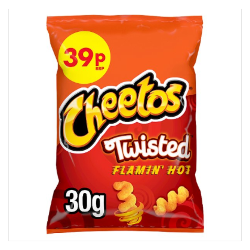 Cheetos Twisted Flamin' Hot Snacks 39p 30g x Case of 30 - London Grocery
