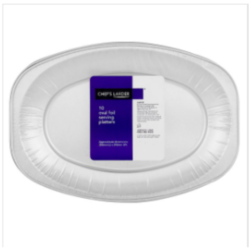 Chef's Larder 10 Oval foil Serving Platters 350mm | Case of 1 - London Grocery