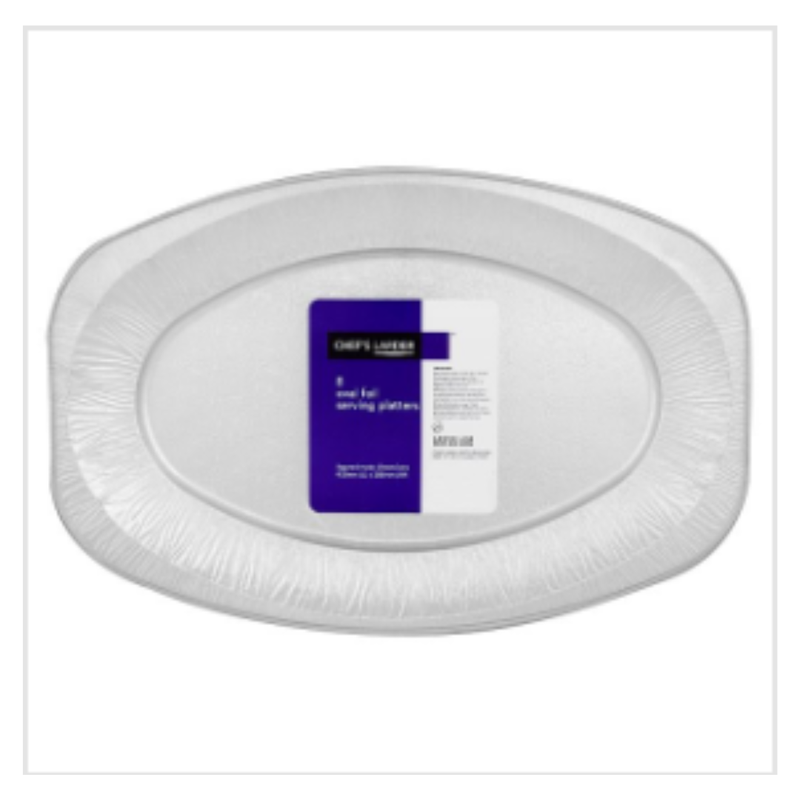 Chef's Larder 8 Oval Foil Serving Platters 425mm | Case of 11 - London Grocery