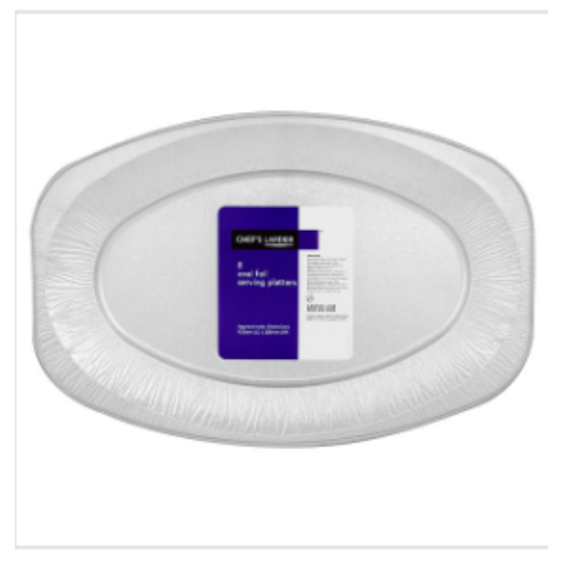 Chef's Larder 8 Oval Foil Serving Platters 425mm | Case of 1 - London Grocery