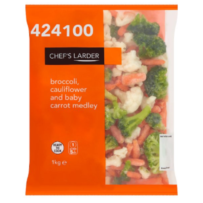 Chef's Larder Broccoli, Cauliflower and Baby Carrot Medley 1kg x 10 Packs | London Grocery