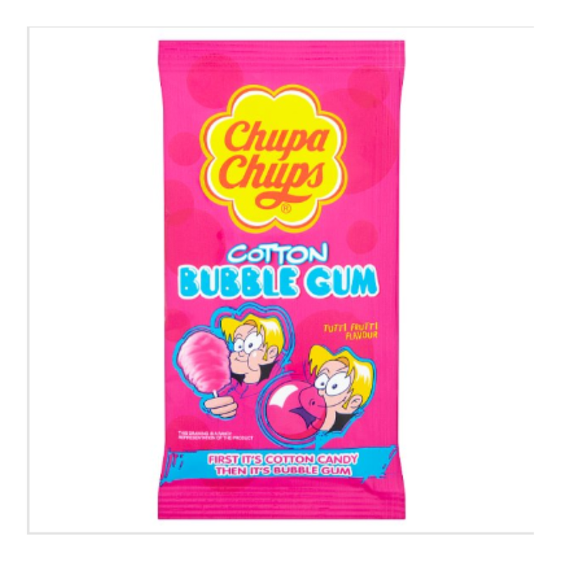 Chupa Chups Cotton Bubble Gum Tutti Frutti Flavour 11g x Case of 144 - London Grocery