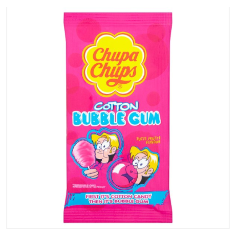 Chupa Chups Cotton Bubble Gum Tutti Frutti Flavour 11g x Case of 12 - London Grocery