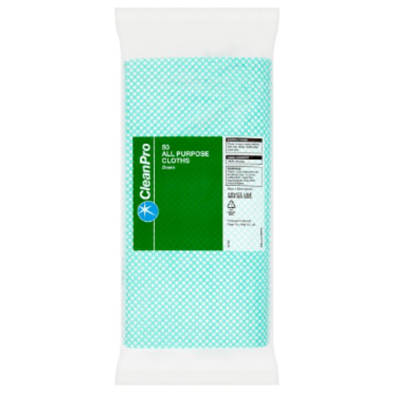 CleanPro 50 All Purpose Cloths Green x Case of 1 - London Grocery
