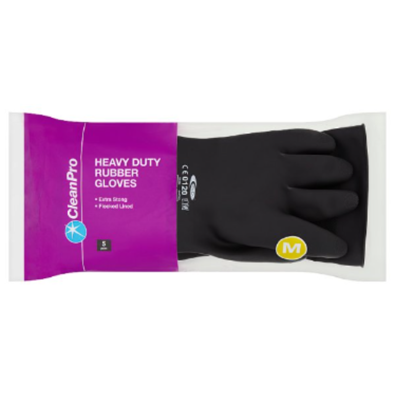 CleanPro Heavy Duty Rubber Gloves Medium 5 Pairs x Case of 12 - London Grocery