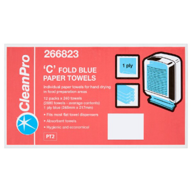 CleanPro 'C' Fold Blue Paper Towels x Case of 1 - London Grocery