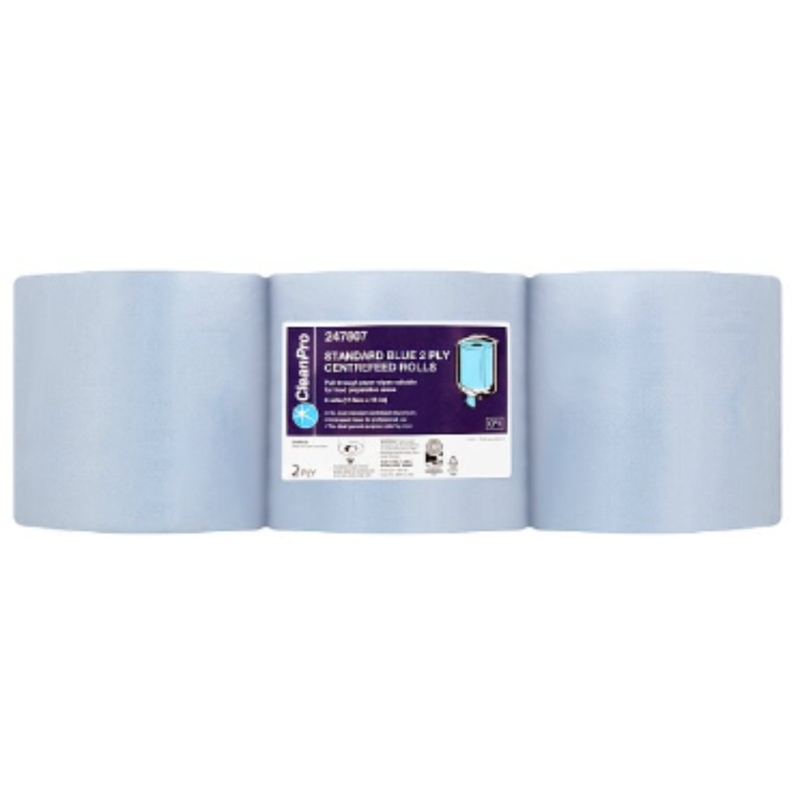 CleanPro Standard Blue 2 Ply 6 Centrefeed Rolls x Case of 1 - London Grocery
