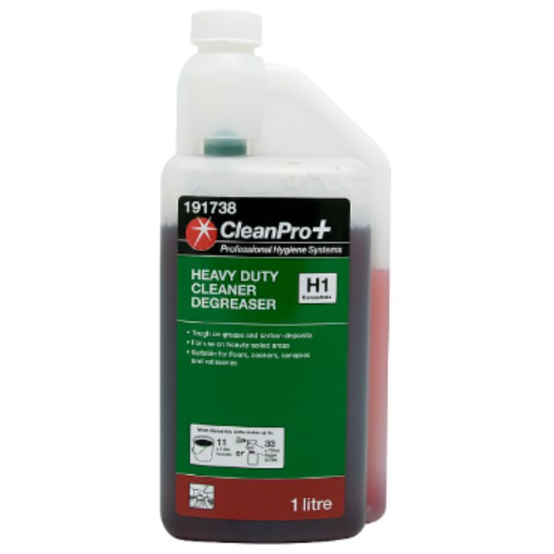 Buy CleanPro+ Heavy Duty Cleaner Degreaser H1 Concentrate 1 Litre x 12 ...