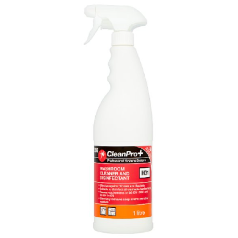 CleanPro+ Washroom Cleaner and Disinfectant H31 1 Litre x 6 - London Grocery