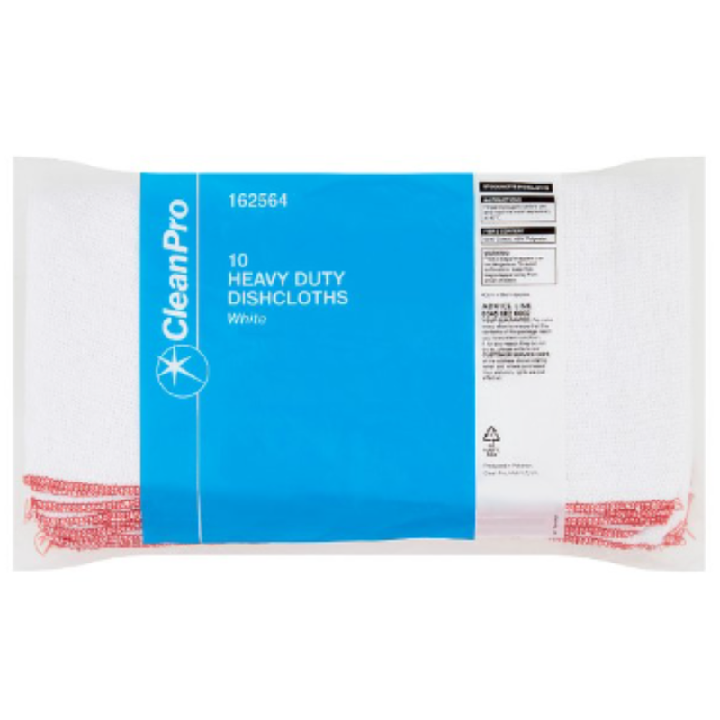 CleanPro 10 Heavy Duty Dishcloths White x Case of 1 - London Grocery