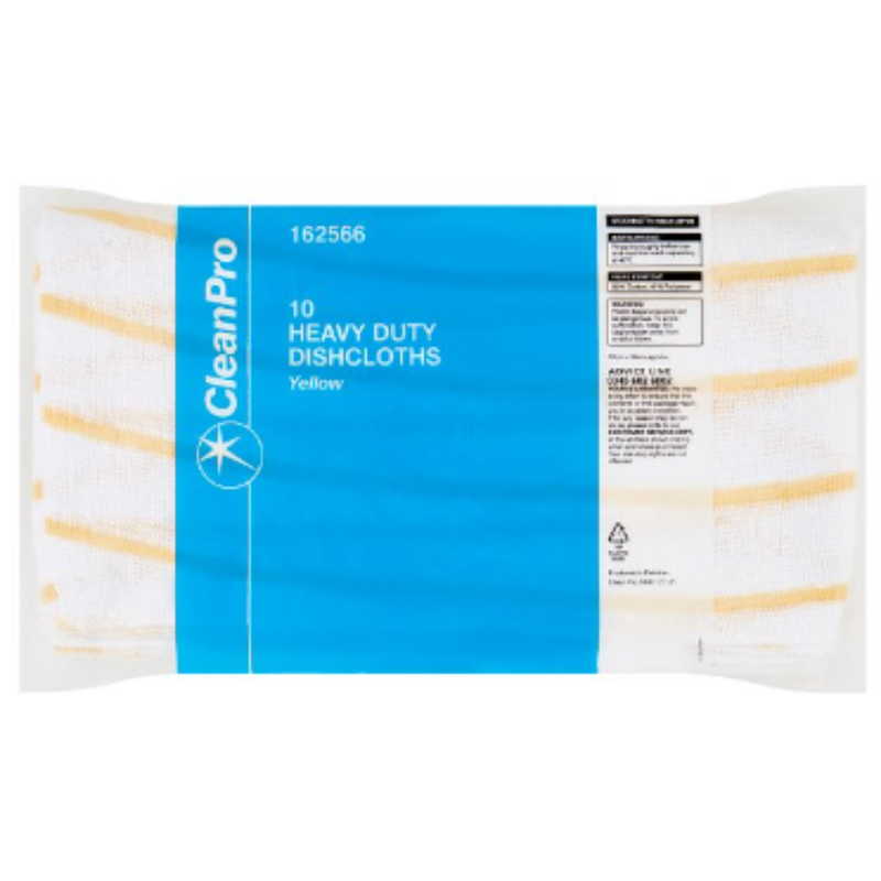 CleanPro 10 Heavy Duty Dishcloths Yellow x Case of 1 - London Grocery