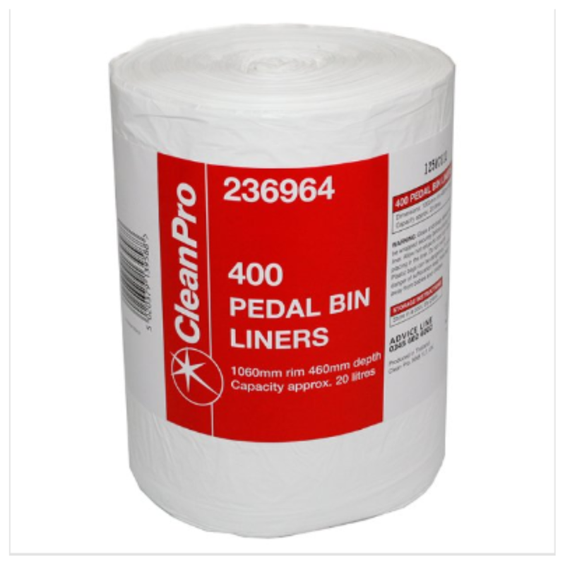 CleanPro 400 Pedal Bin Liners | Approx 400 per Case| Case of 6 - London Grocery