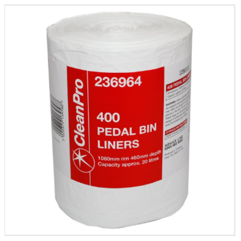 CleanPro 400 Pedal Bin Liners | Approx 400 per Case| Case of 1 - London Grocery