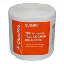 CleanPro 100 Tie Handle Tall Kitchen Bin Liners | Approx 100 per Case| Case of 4 - London Grocery