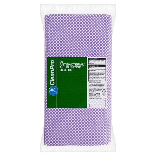 Clean Pro 30 Antibacterial All Purpose Cloths 60cm x 30cm - London Grocery