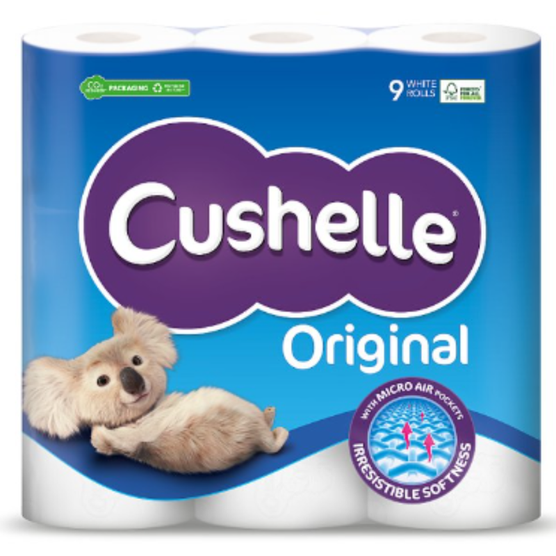 Cushelle White 9 Toilet Rolls x Case of 5 - London Grocery