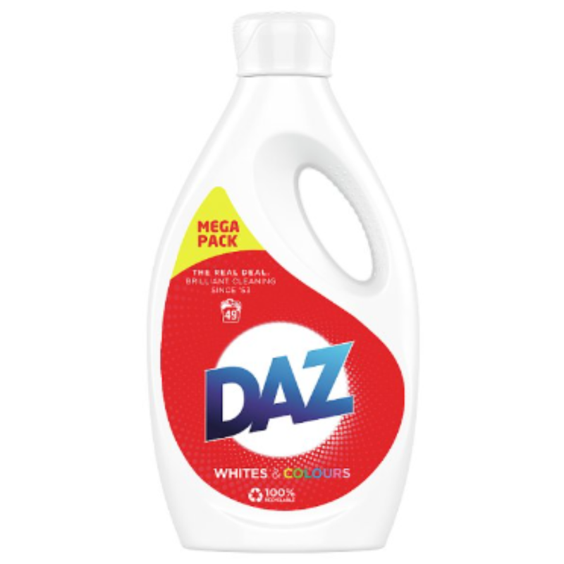 DAZ Washing Liquid 1.715 l 49 Washes, Whites & Colours x Case of 3 - London Grocery