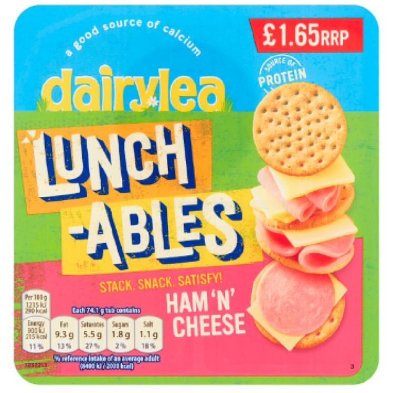 Dairylea Lunchables Ham 'n' Cheese 74g x 12 - London Grocery