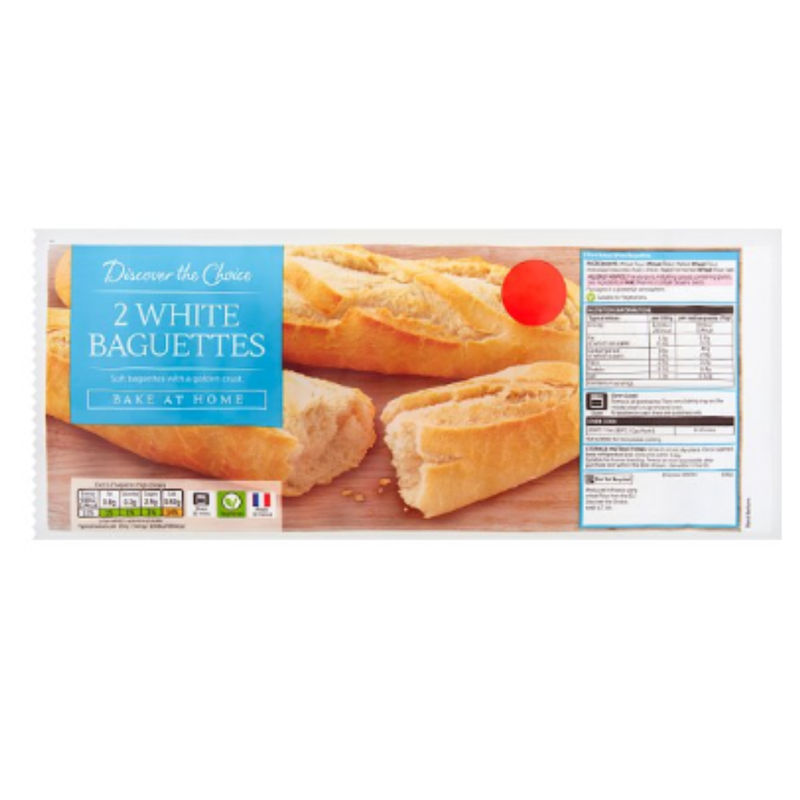 Discover the Choice 2 White Baguettes 2x150g x Case of 15 - London Grocery