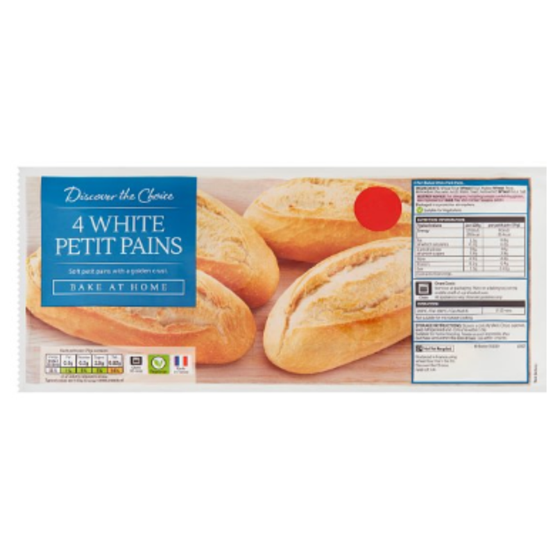 Discover the Choice 4 White Petit Pains 4x75g x Case of 15 - London Grocery