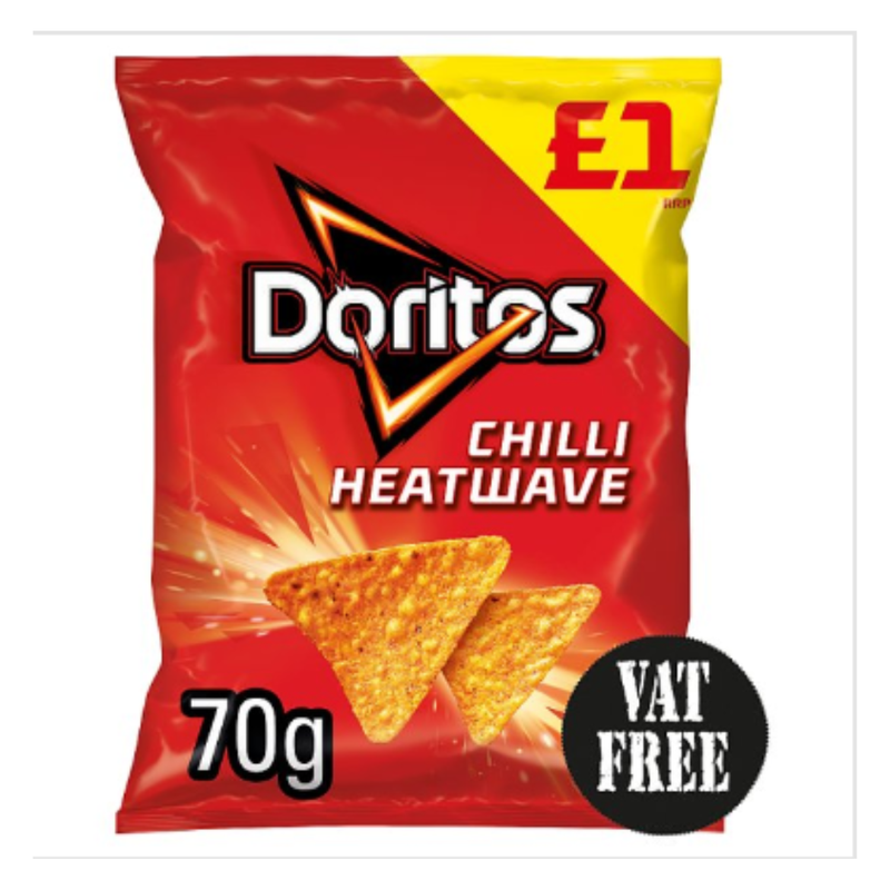 Doritos Chilli Heatwave Tortilla Chips 70g x Case of 15 - London Grocery