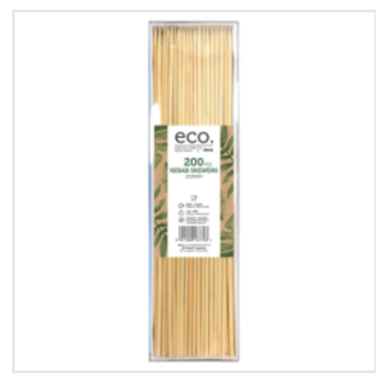Eco by Jena 200 Kebab Skewers 250mm | Approx 200 per Case| Case of 20 - London Grocery