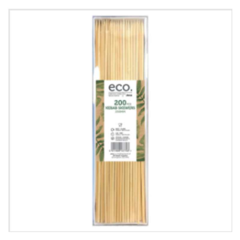 Eco by Jena 200 Kebab Skewers 250mm | Approx 200 per Case| Case of 1 - London Grocery