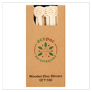Ecopac 100 Wooden Disc Stirrers | Approx 100 per Case| Case of 40 - London Grocery