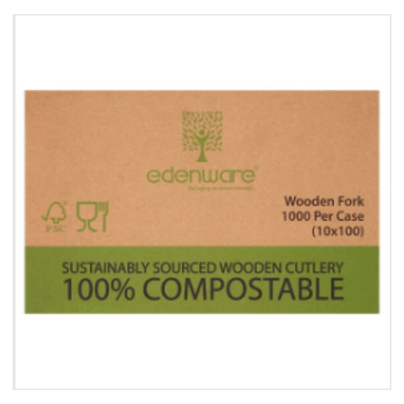 Edenware 1000 Wooden Fork |Eco Friendly|Approx 1000 per Case| Case of 10 - London Grocery
