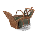 Elegant 4 Person Green Tweed Hamper | London Grocery