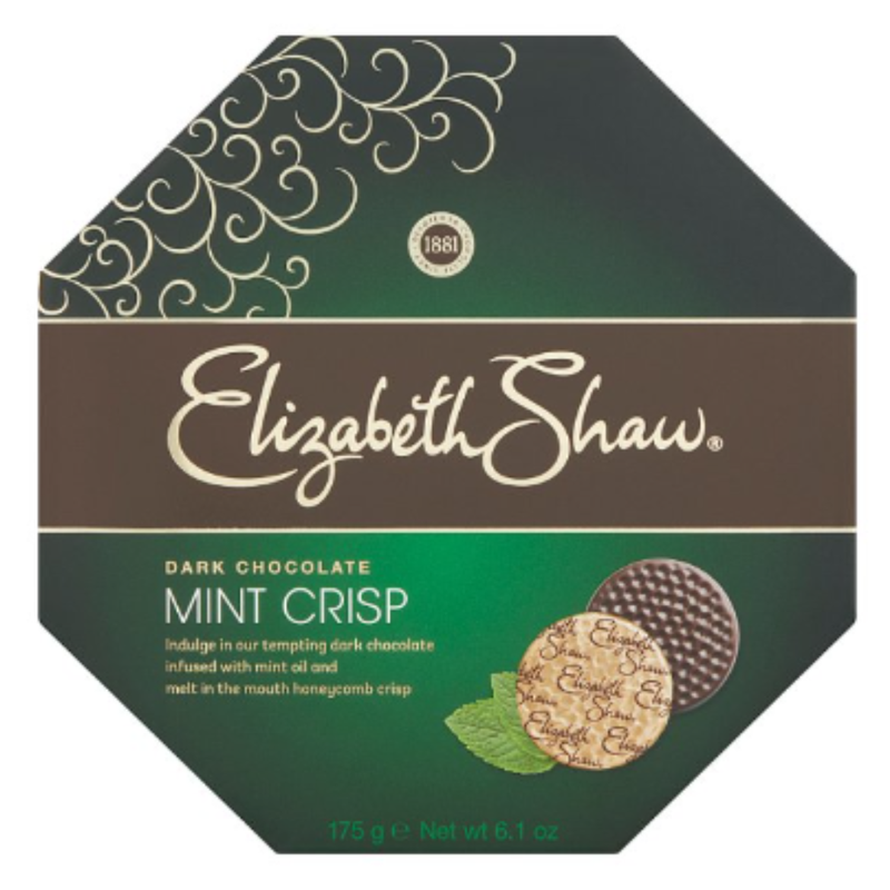 Elizabeth Shaw Dark Chocolate Mint Crisp 175g x Case of 1 - London Grocery